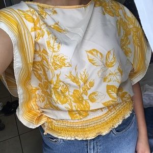Yellow floral blouse